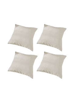 ريغال إن هاوس طقم وسائد ديكور عدد 4 مربعة الشكل مخملية ناعمة بتصميم سادة velvet سكري 45 x 45سم  - Image 1