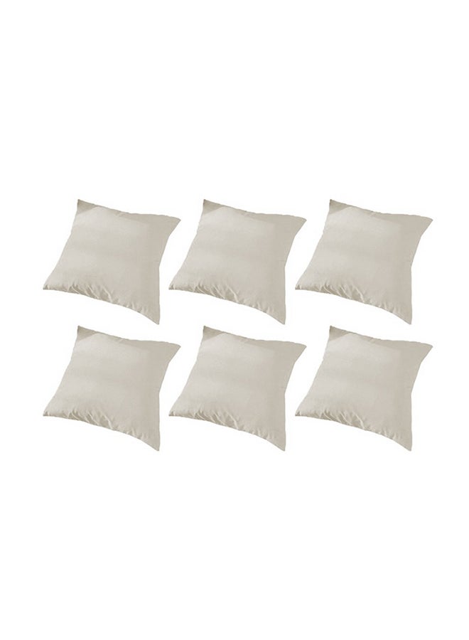 REGAL IN HOUSE 6 Pieces Velvet Soft Decorative Cushion Set Solid Design velvet Ivory 45 x 45cm  - Image 1