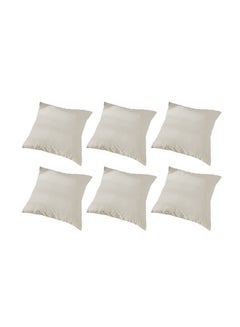 REGAL IN HOUSE 6 Pieces Velvet Soft Decorative Cushion Set Solid Design velvet Ivory 45 x 45cm  - Image 1