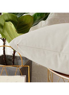 REGAL IN HOUSE 6 Pieces Velvet Soft Decorative Cushion Set Solid Design velvet Ivory 45 x 45cm  - Image 3