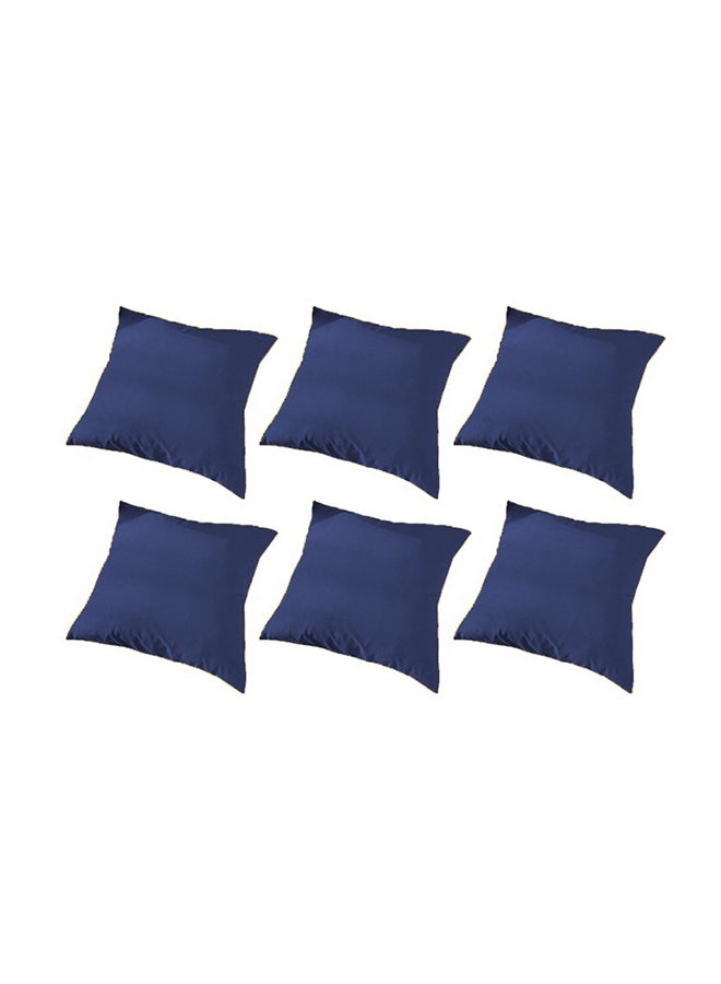 REGAL IN HOUSE 6 Pieces Velvet Soft Decorative Cushion Set Solid Design velvet Dark Blue 45 x 45cm  - Image 1