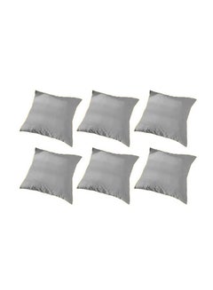 REGAL IN HOUSE 6 Pieces Velvet Soft Decorative Cushion Set Solid Design velvet Gray 45 x 45cm  - Image 1