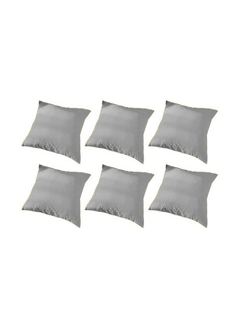 6 Pieces Velvet Soft Decorative Cushion Set Solid Design velvet Gray 45 x 45cm