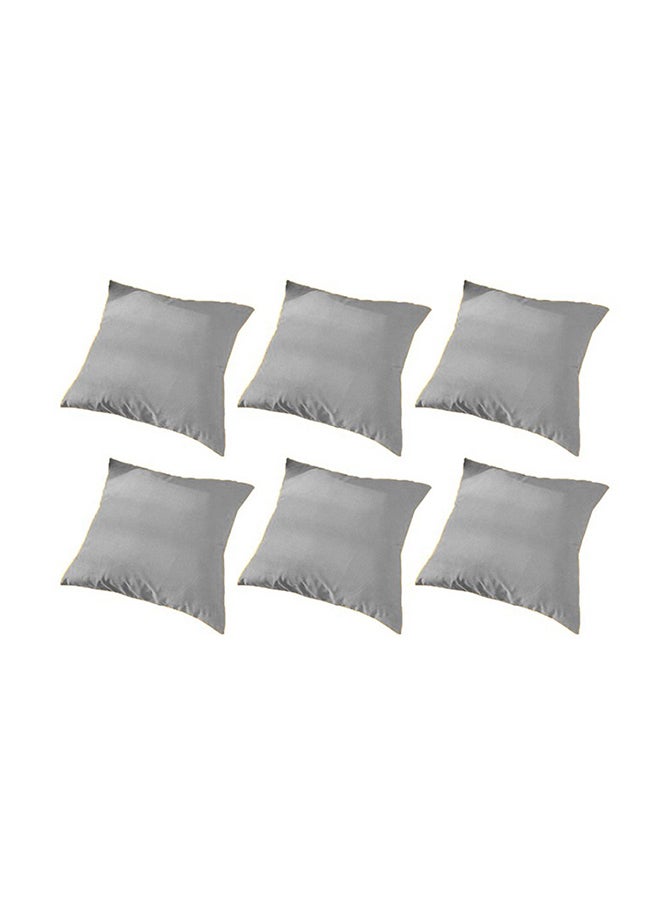 REGAL IN HOUSE - 6 Pieces Velvet Soft Decorative Cushion Set Solid Design velvet Gray 45 x 45cm - Image 1