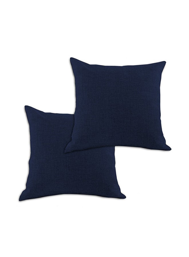 ريغال إن هاوس طقم وسائد ديكور عدد 2 مربعة الشكل من الكتان كحلي 45x45سم  - Image 1