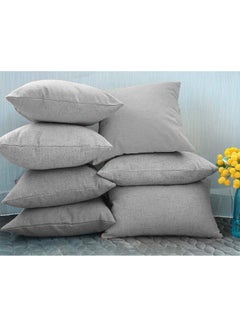 REGAL IN HOUSE 2 Pieces Linen Decorative Cushion Set Solid Design Light Gray 30x50centimeter  - Image 4