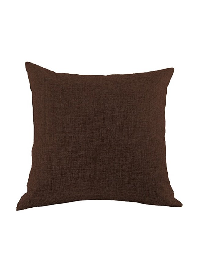 REGAL IN HOUSE square Linen Decorative Cushions Solid Design Combination Dark Brown 45x45centimeter  - Image 1
