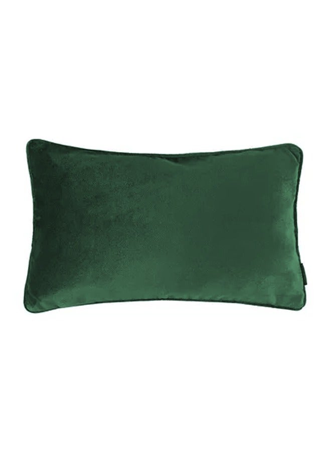 REGAL IN HOUSE - Rectangular Velvet Decorative Cushions Solid Design Polyester Dark Green 50x30cm - Image 1