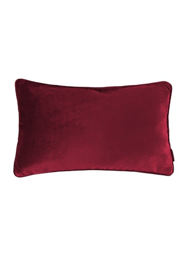 REGAL IN HOUSE Rectangular Velvet Decorative Cushions Solid Design Polyester Burgundy 50x30centimeter  - Image 1