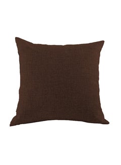 square Linen Decorative Cushions Solid Design linen Dark Brown 45x45cm