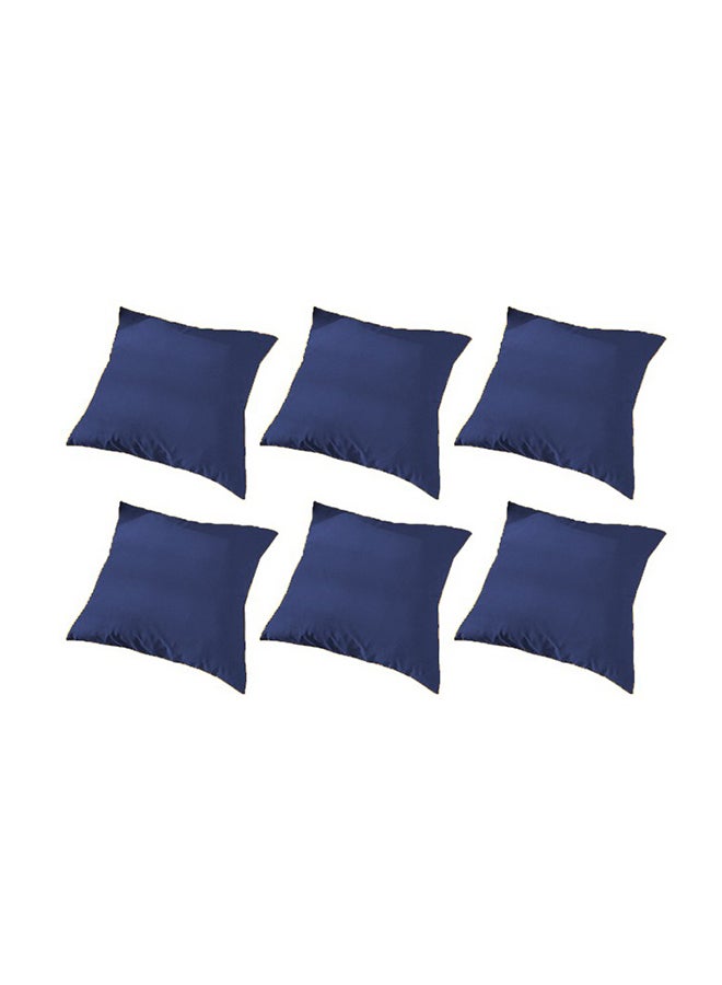 6 Pieces Velvet Soft Decorative Cushion Set Solid Design Dark Blue 45x45cm - v1675177838/N49766996A_1