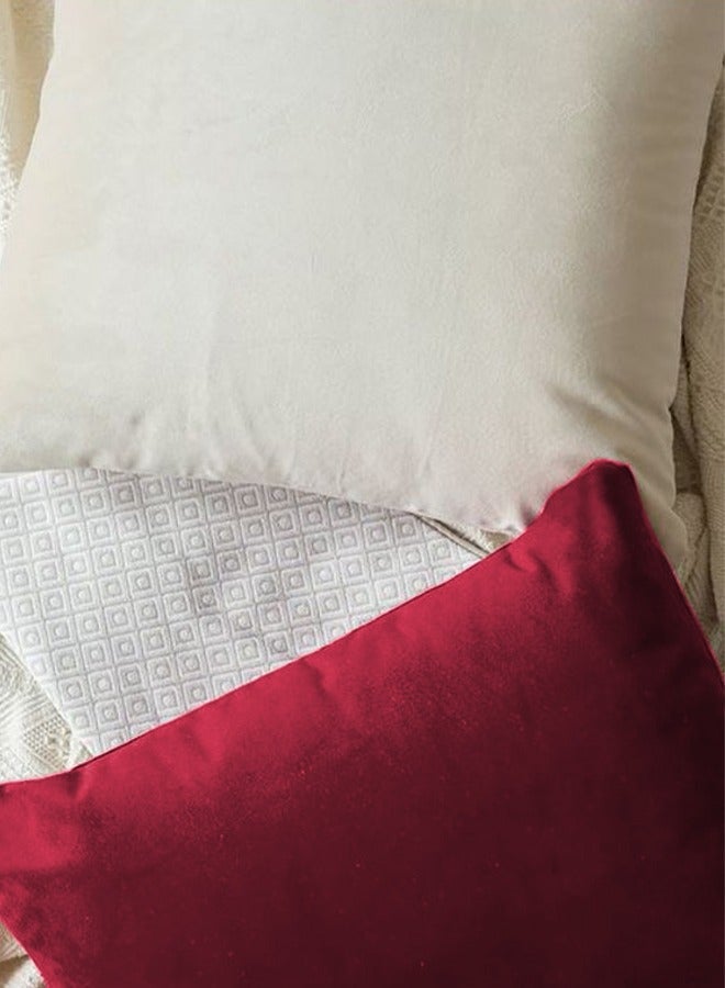 AMERICAN POLO Rectangular Velvet Decorative Cushions Solid Design Burgundy 30x50cm - Image 2