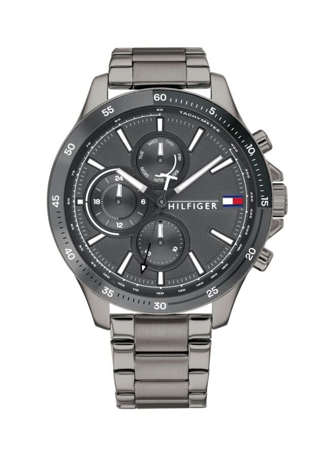 TOMMY HILFIGER - Men's Round Shape Stainless Steel Analog Wrist Watch 46 mm - Grey - 1791719 - Image 1