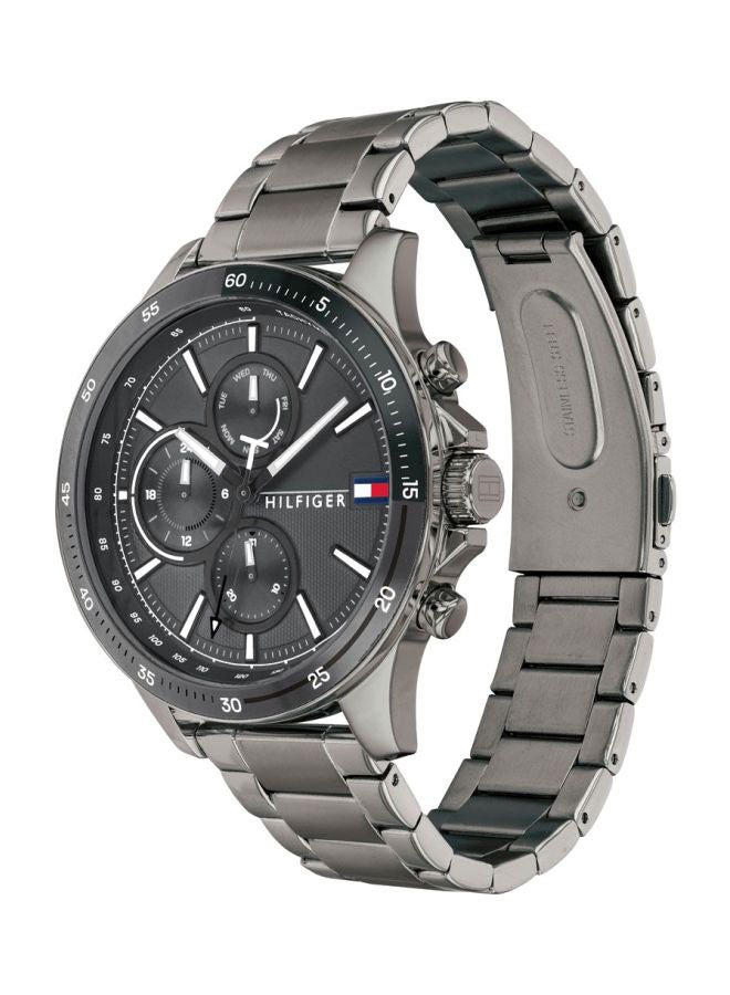 TOMMY HILFIGER - Men's Round Shape Stainless Steel Analog Wrist Watch 46 mm - Grey - 1791719 - Image 1