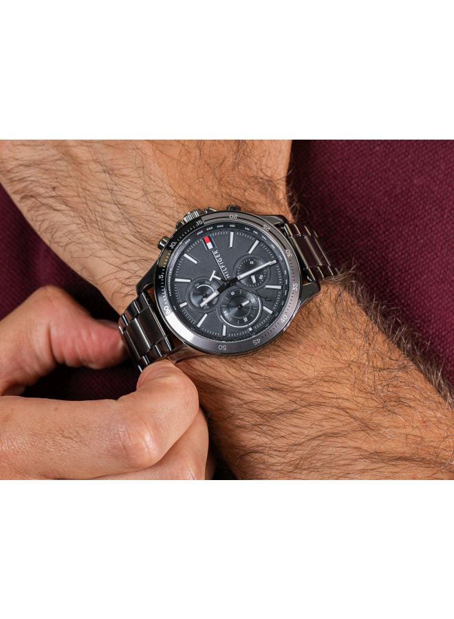 TOMMY HILFIGER - Men's Round Shape Stainless Steel Analog Wrist Watch 46 mm - Grey - 1791719 - Image 1