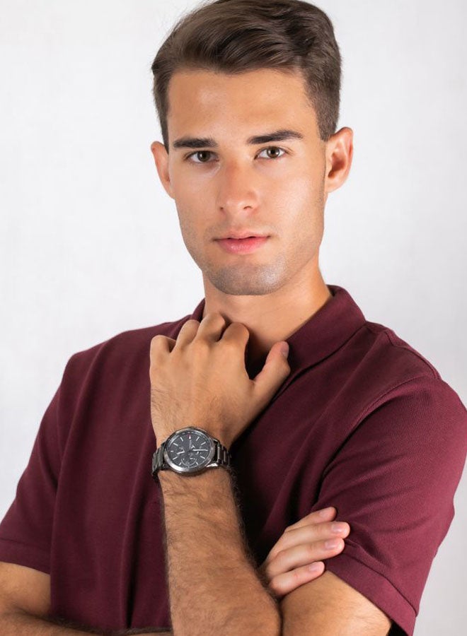 TOMMY HILFIGER - Men's Round Shape Stainless Steel Analog Wrist Watch 46 mm - Grey - 1791719 - Image 1