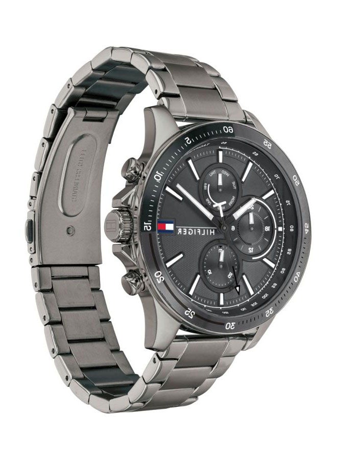 TOMMY HILFIGER - Men's Round Shape Stainless Steel Analog Wrist Watch 46 mm - Grey - 1791719 - Image 1