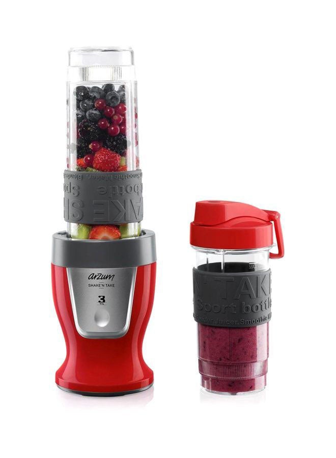 Arzum Personal Blender - 300w 570 ml 300 W AR1032 Red/Grey/Clear  - Image 2