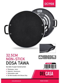 DELCASA Nonstick Dosa Tawa Black 32.5cm  - Image 5