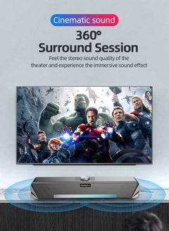 لينوفو ثينك بلس TS33 TV SoundBar سلكي ولاسلكي بلوتوث ثنائي الاستخدام، مكبر صوت محيطي منزلي، مكبر صوت سينمائي للكمبيوتر الشخصي، TS33 أسود TS33-B أسود TS33-B أسود  - Image 5