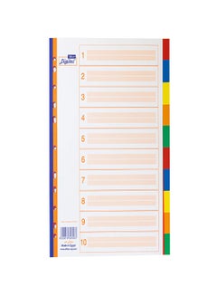 Digital A4 PVC Index Dividers 10 Tabs - Colored Colored