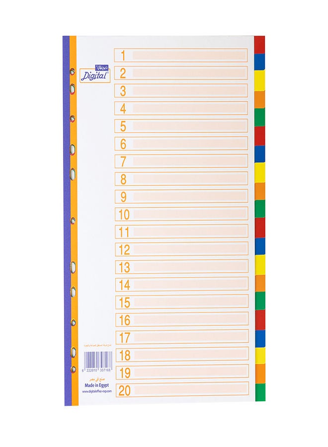 Digital - Index Dividers A4 Colored Multicolour - Image 1