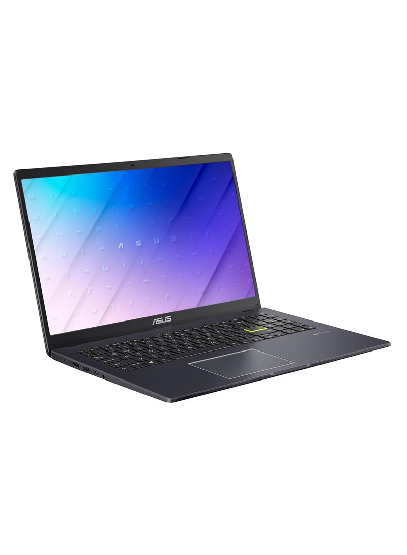 أسوس - لابتوب E510MA-BR997WS بشاشة فائقة الدقة مقاس 15.6 بوصة ومعالج سيليرون N4020 / ذاكرة وصول عشوائي (رام) سعة 4 جيجابايت /  سعة تخزين 128 جيجابايت / نظام تشغيل ويندوز 11 هوم / رسومات انتل فائقة الجودة الإنجليزية/العربية أسود - Image 1