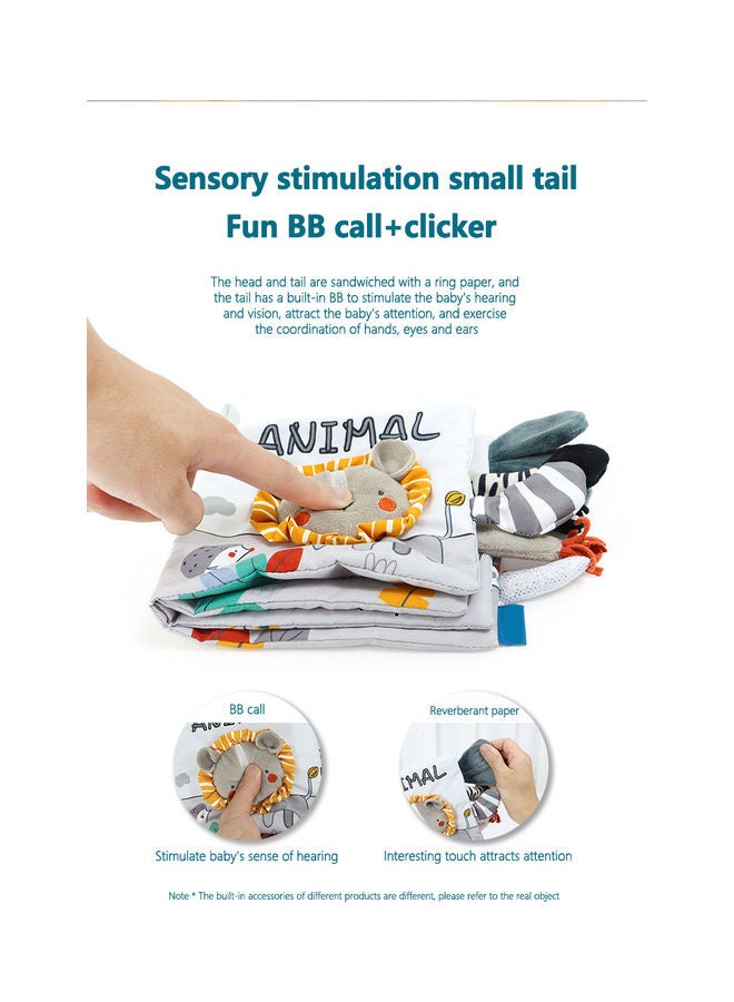 Kidle - Baby Cloth Book With Sound Sensory Training Three-dimensional Cognitive Visual Toys With Rustling Sound Crinkle 15x16x2cm - Image 1