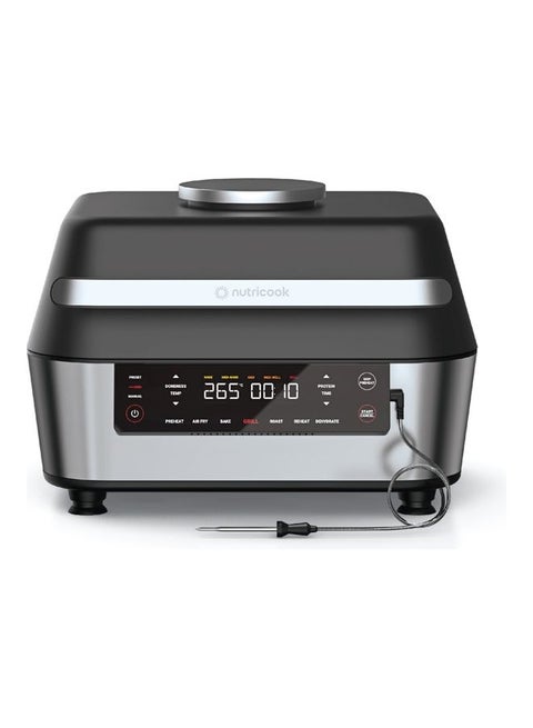 Smart Air Fryer Grill XL digital 8.5 Liters, with Built in Thermometer, Grill, Air Fry, Roast, Bake, Dehydrate & Reheat, 2 Years limited Warranty 6 L 1760 W AFG960 Black/ Silver