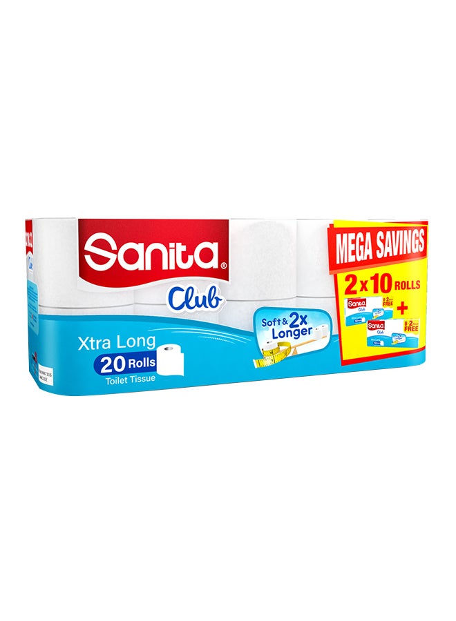 Sanita 2 Ply Toilet Tissue Plain White 20 Rolls  - Image 1