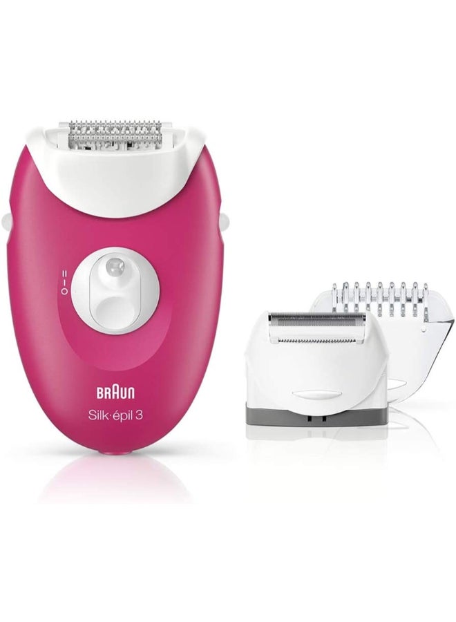 BRAUN - Silk-Epil 3 3-273 Epilator Set Raspberry Pink - Image 1