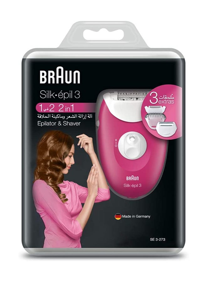BRAUN - Silk-Epil 3 3-273 Epilator Set Raspberry Pink - Image 1