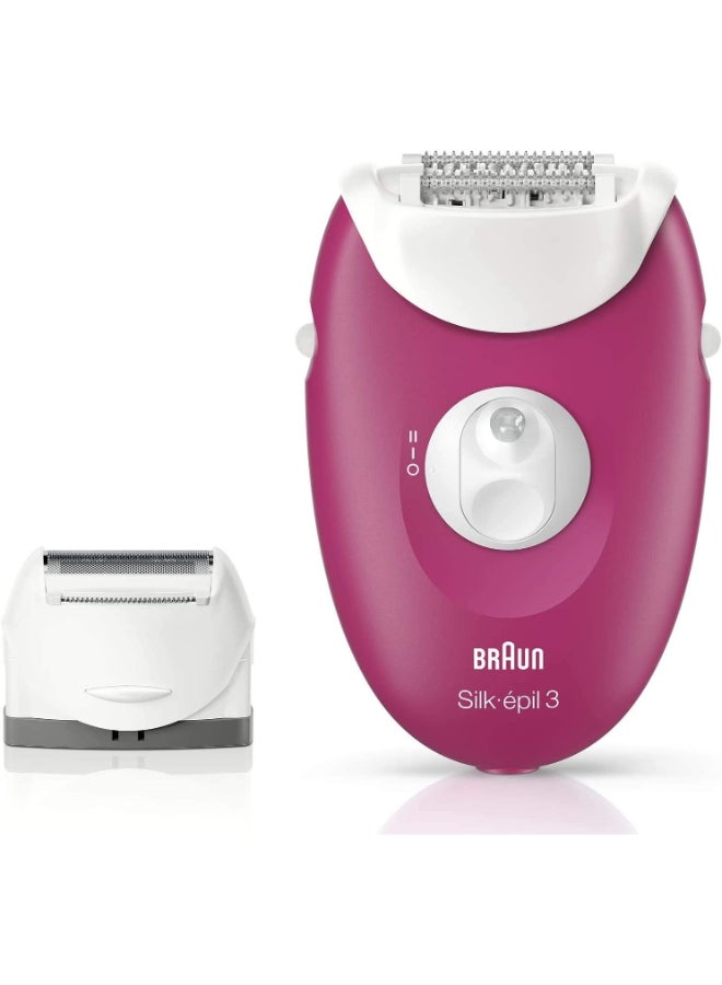 BRAUN - Silk-Epil 3 3-273 Epilator Set Raspberry Pink - Image 1