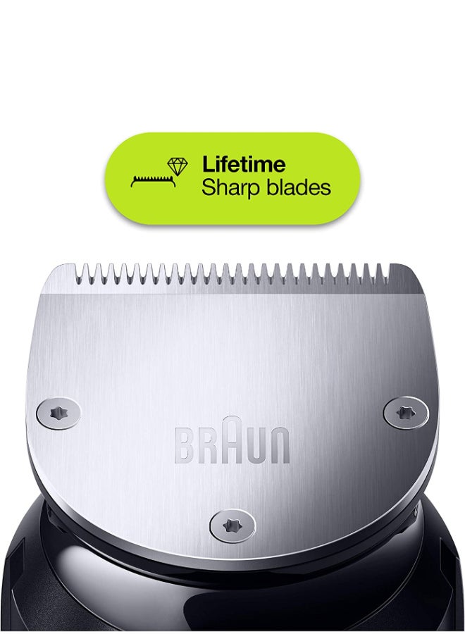 BRAUN - BT7240 Beard Trimmer with Precision Dial, 4 attachments And Gillette Fusion5 ProGlide Razor Silver 54*42*11cm - Image 1