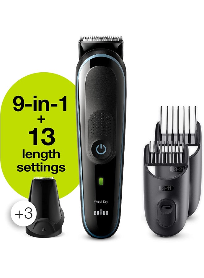 BRAUN - MGK5280 9-In-1 Beard Trimmer Set With Gillette Fusion5 ProGlide Razor Black/Blue - Image 1