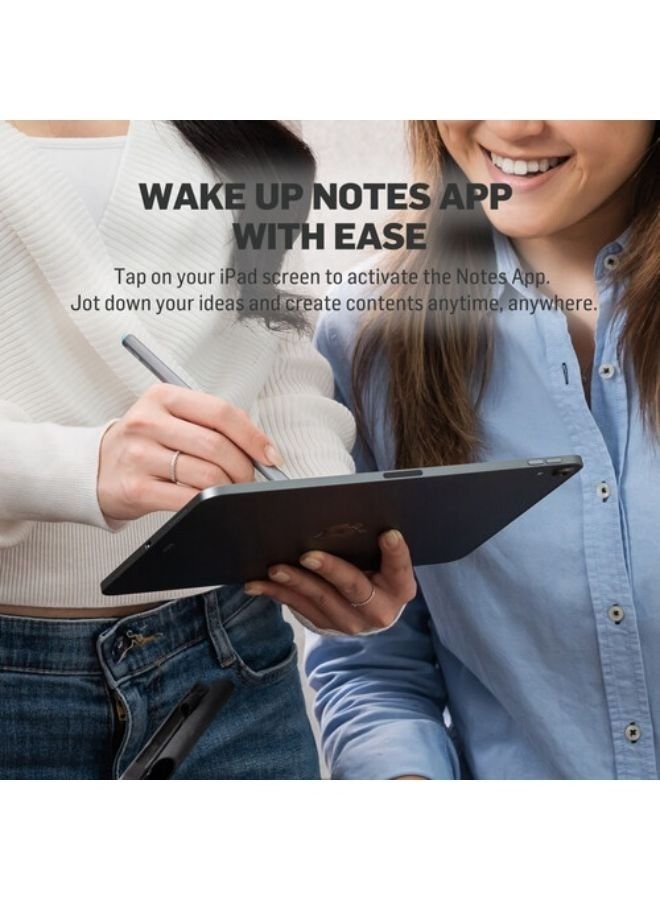 ADONIT - Neo Pro Apple iPad Native Palm Rejection Stylus - Charges on the iPad via Magnetic Attachment - Grey - Image 1