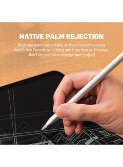 ADONIT ADONIT Neo Pro Apple iPad Native Palm Rejection Stylus - Charges on the iPad via Magnetic Attachment - Silver Silver  - Image 2