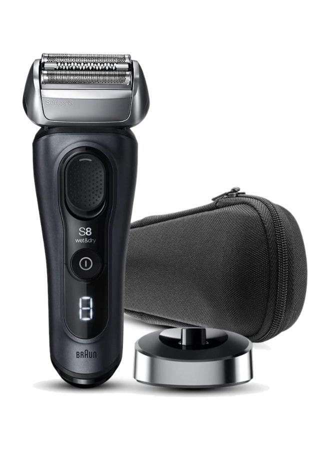 BRAUN - Series 8 Wet & Dry Shaver With Charging Stand And Travel Case 8413S Black 23.2 x 8 x 16.2cm - Image 1