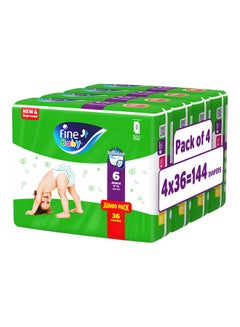 Fine Baby Baby Diapers Size 6 (16+ Kg) Junior, 144 Count  With The New Double Lock Leak Barriers  - Image 2