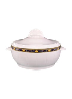 Plastic Casserole Dish White with intricate design 3.5Liters