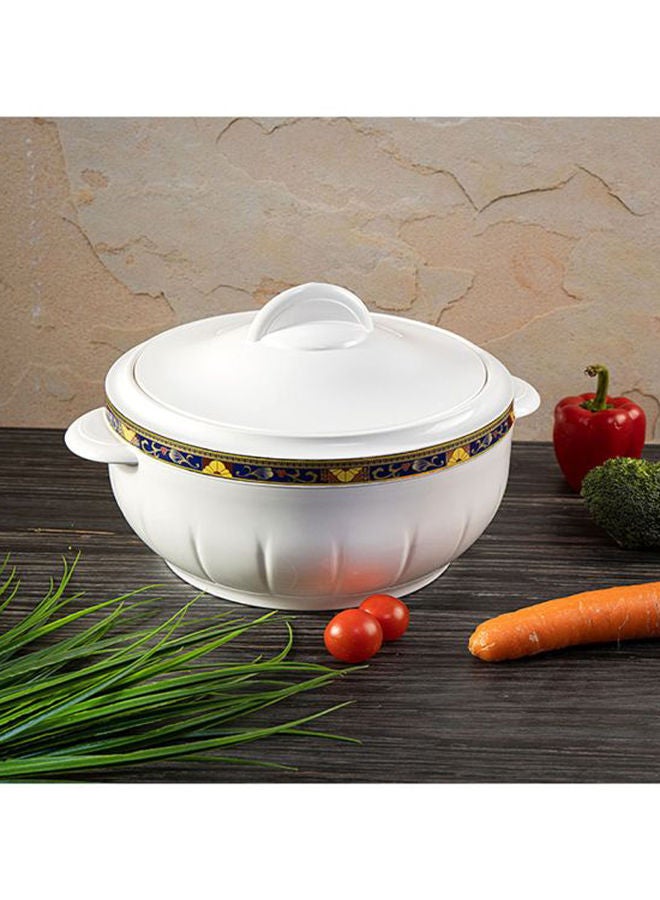 Royalford - Plastic Casserole Dish White with intricate design 3.5Liters - Image 1