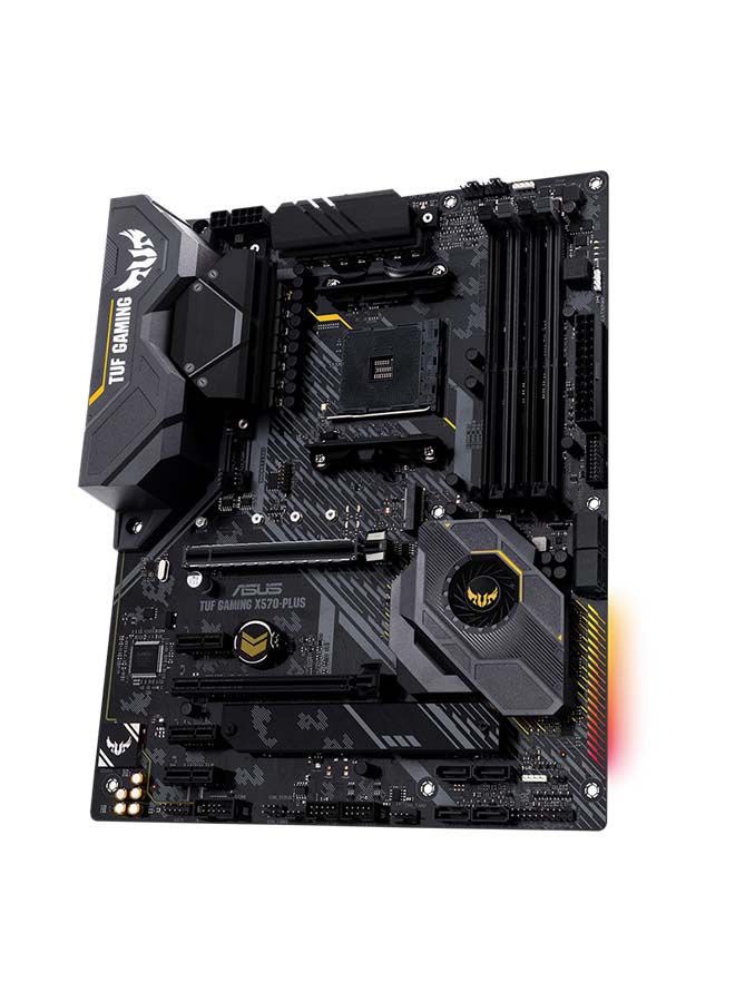 ASUS - TUF X570-PLUS GAMING Motherboard , AMD X570, DDR4, 2 x PCIe x16, SATA III RAID, USB 3.2, GLAN, M.2, DisplayPort, HDMI, 8ch audio, ATX, scAM4, Ryzen - Black Black/Grey/Yellow - Image 1