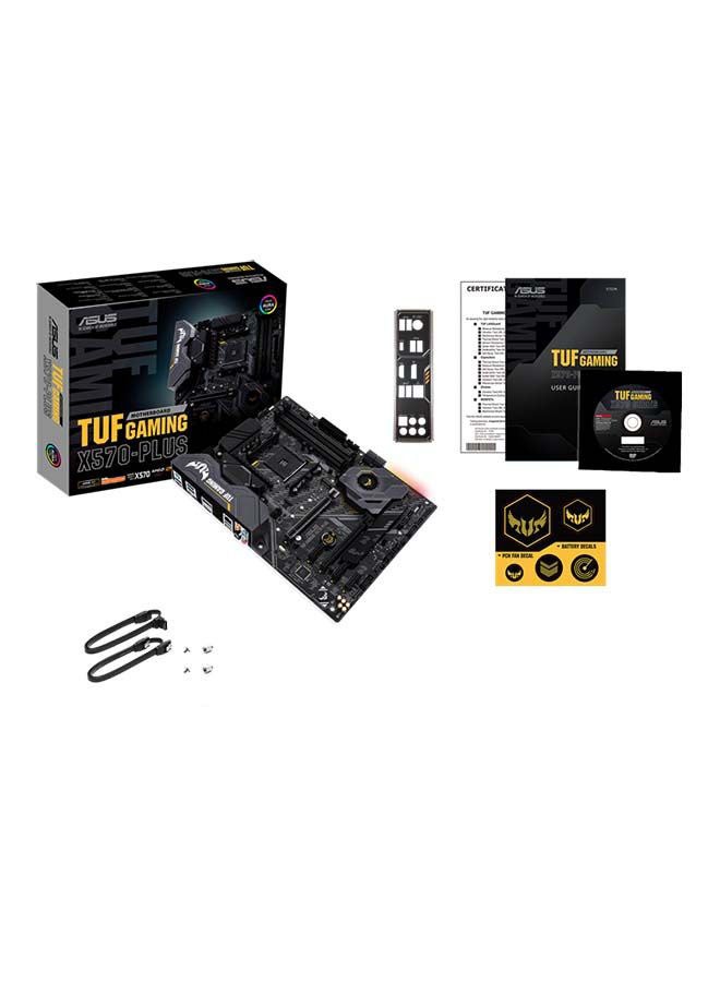 ASUS - TUF X570-PLUS GAMING Motherboard , AMD X570, DDR4, 2 x PCIe x16, SATA III RAID, USB 3.2, GLAN, M.2, DisplayPort, HDMI, 8ch audio, ATX, scAM4, Ryzen - Black Black/Grey/Yellow - Image 1