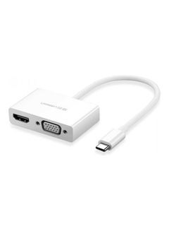 Type C To HDMI And VGA Converter White
