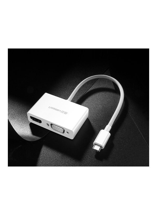 Ugreen - Type C To HDMI And VGA Converter White - Image 1