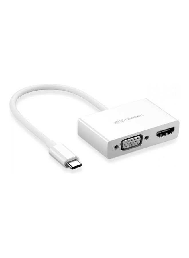 Ugreen - Type C To HDMI And VGA Converter White - Image 1