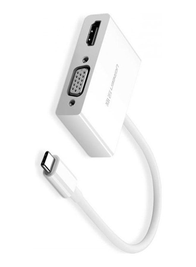 Ugreen - Type C To HDMI And VGA Converter White - Image 1