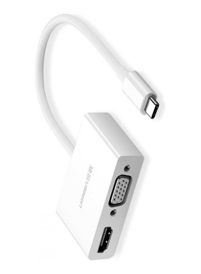 Ugreen - Type C To HDMI And VGA Converter White - Image 1