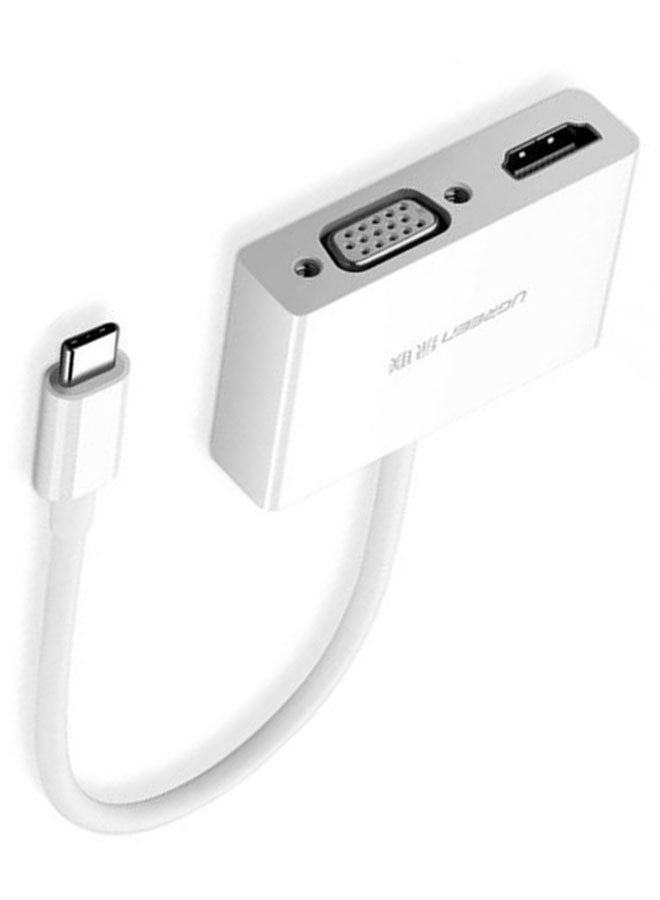 Ugreen - Type C To HDMI And VGA Converter White - Image 1
