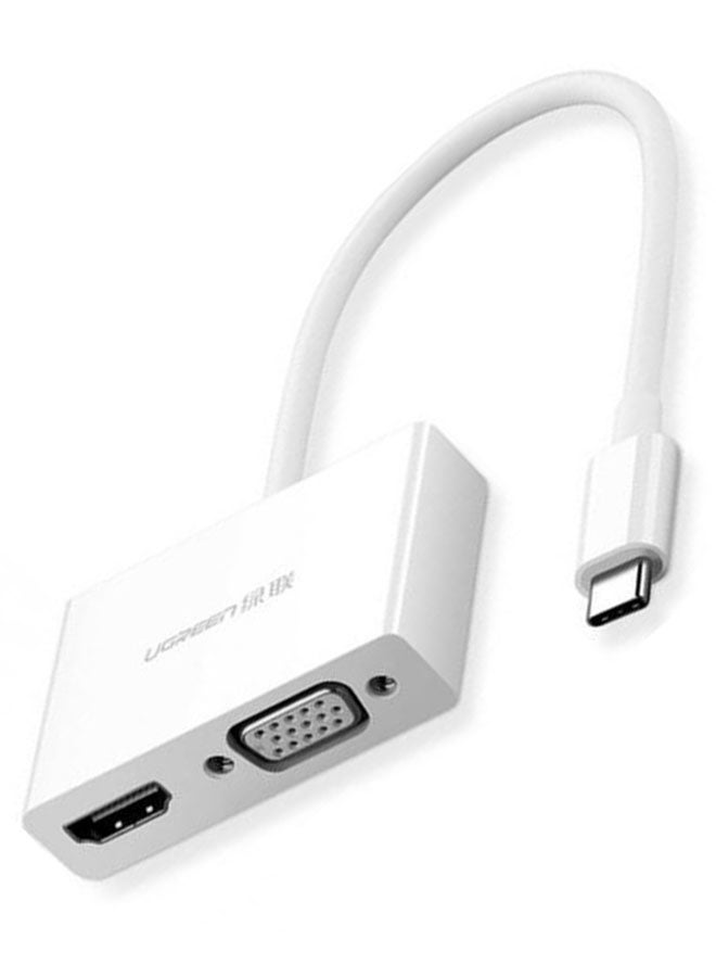 Ugreen - Type C To HDMI And VGA Converter White - Image 1